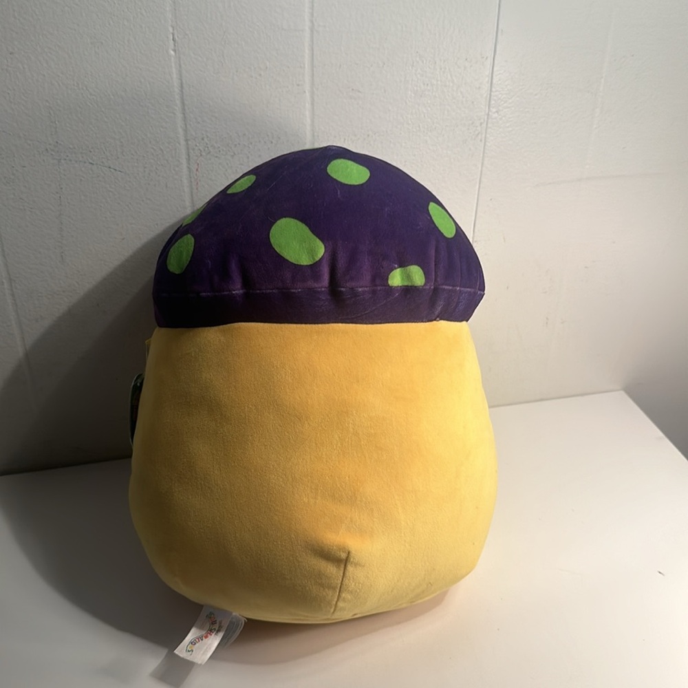 Enid the Neon Yellow Mushroom- 12” plush NWT Purple green spots - Picture 3 of 13